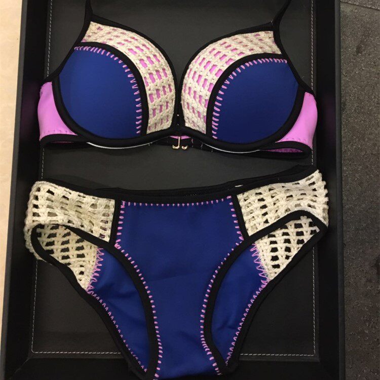 欧美性感比基尼小胸显大聚拢托胸分体泳衣女夏季bikini现货
