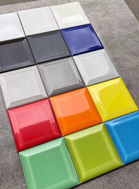 100X100亮光面包砖小方砖斜边立体砖釉面砖墙砖瓷砖厨卫网红餐厅