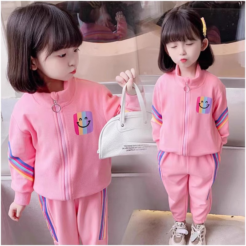 女宝套装长袖儿童外穿两件套可爱卡通长裤新款运动春秋休闲卫衣