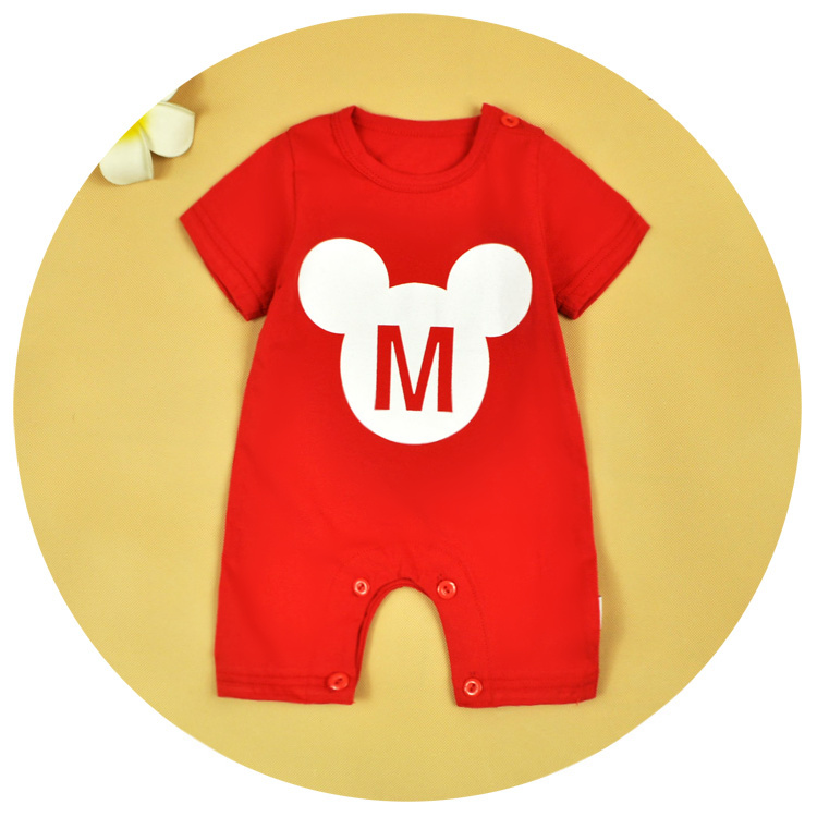 Mỏng bé mùa hè quần áo sơ sinh dưa hấu bông nam giới và phụ nữ bé onesies phù hợp với không tay có thể mở ra romper