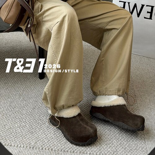 T31女鞋2026秋季新款厚底勃肯鞋女外穿包头拖鞋一脚蹬懒人穆勒鞋