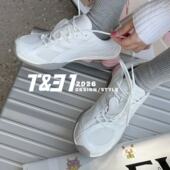 T31女鞋 女 显瘦圆头透气厚底老爹鞋 2026春新款 网面拼皮增高运动鞋