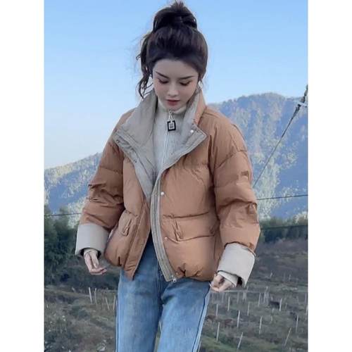 韩国爆款冬季新款时尚短款羽绒棉服女高级感小个子面包服棉服外套