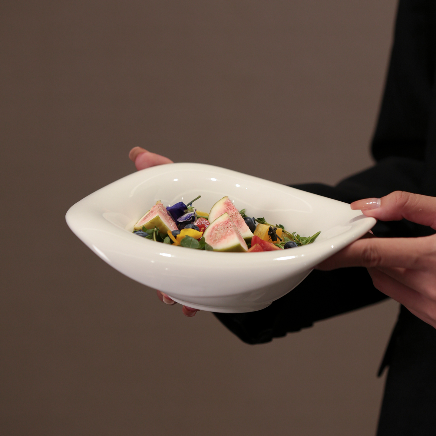 JM 8寸沙拉碗 高颜值轻奢不规则陶瓷碗家用餐具沙拉碗西餐浓汤碗