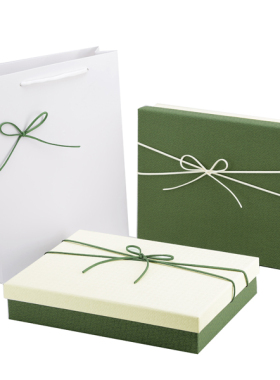 生日礼物盒空盒子大号围巾睡衣高级感小众衣服包装盒生日礼盒绿色