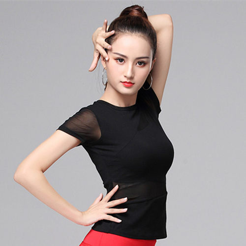 短袖夏季新款交谊拉丁舞衣形体服