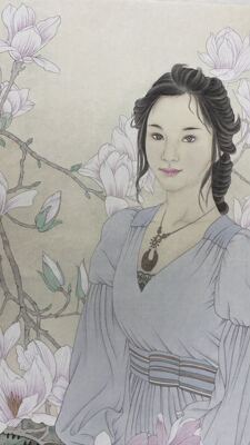 国画成品工笔画人物画纯手绘真迹真品四尺竖幅画心