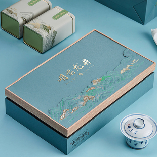 盒空盒绿茶半斤装 礼盒装 高档明前龙井茶叶包装 2023新款 空盒定制