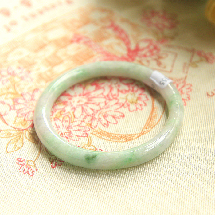 天然翡翠宝宝玉镯 小口径儿童翡翠手镯 细边玉石翡翠镯子A货春彩