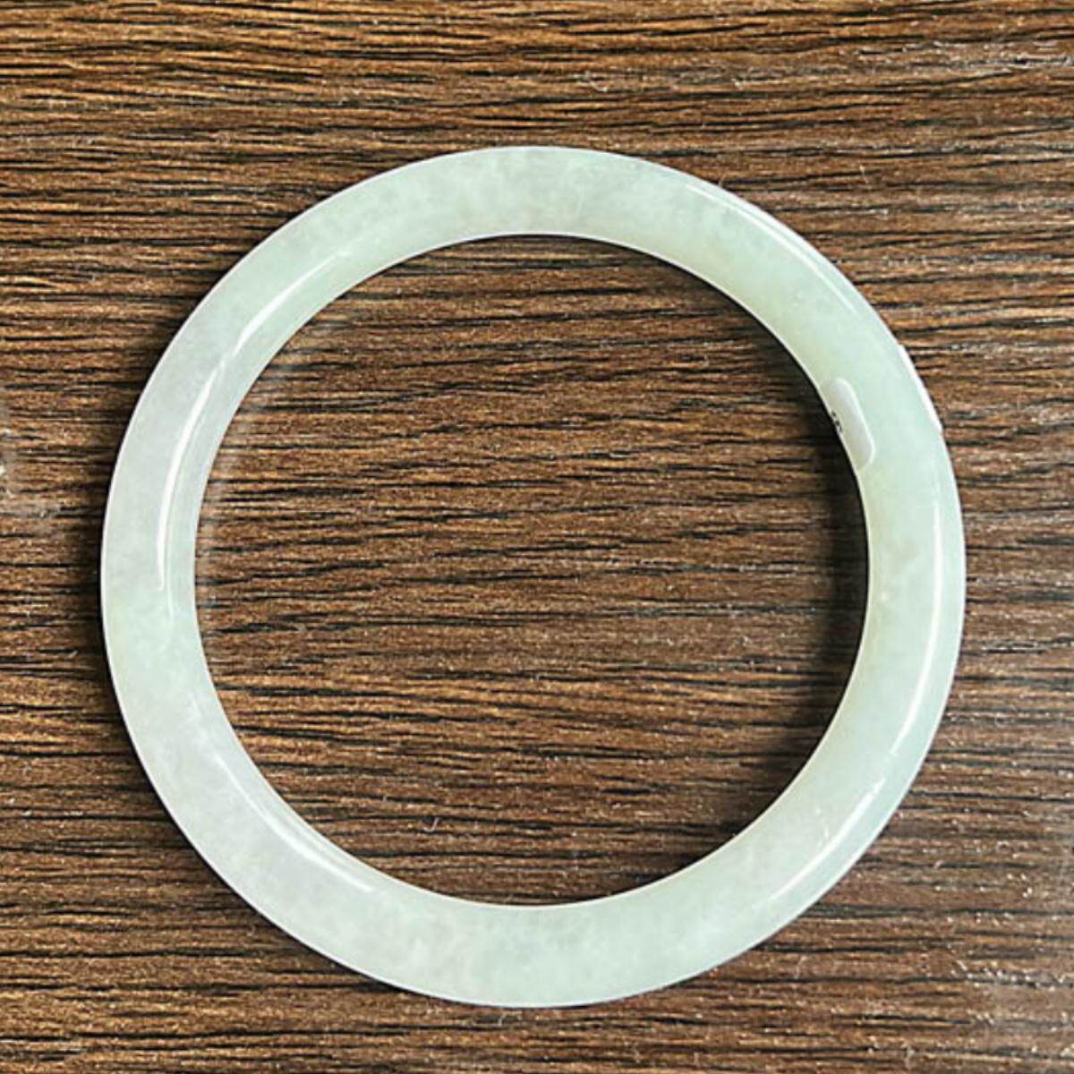 55mm天然玉石细翡翠玉镯子 糯种飘花A货细圆条手镯少女镯汉服首饰