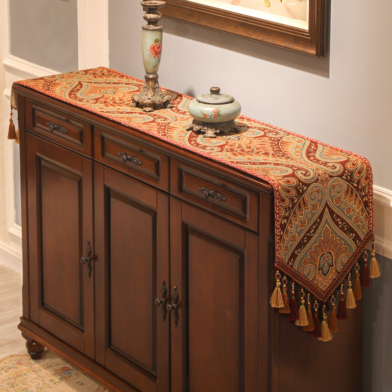 美式复古茶几桌旗茶旗电视柜餐桌茶桌轻奢高端欧式高档奢华桌旗布,居家布艺,桌旗,淘宝优惠券,粉丝福利购,淘宝优惠卷