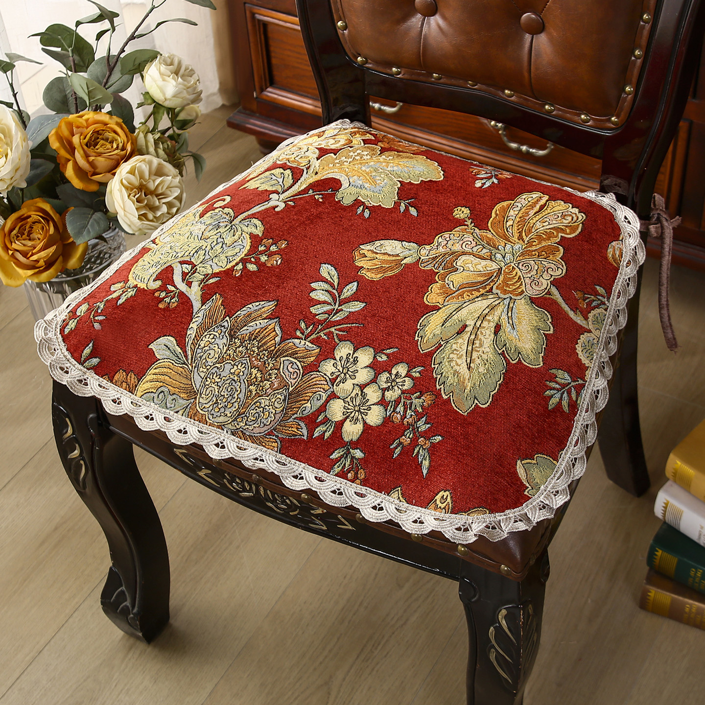 满庭芳餐椅垫欧式高档雪尼尔坐垫