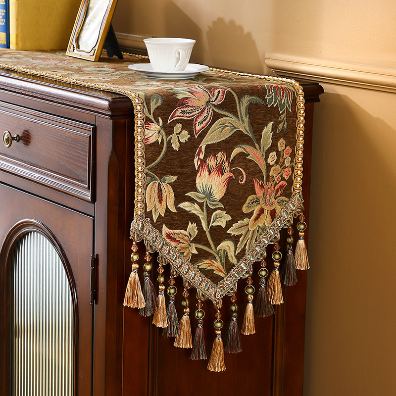 欧式桌旗高级感美式复古高档餐桌旗布茶几布长条装饰边柜盖布新款,居家布艺,桌旗,淘宝优惠券,粉丝福利购,淘宝优惠卷