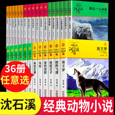 全36册 沈石溪动物小说全集狼王梦第七条猎狗雪豹悲歌斑羚飞渡红飘带狮王最后一头战象9-15岁儿童小学生课外书阅读典藏全套正版jh