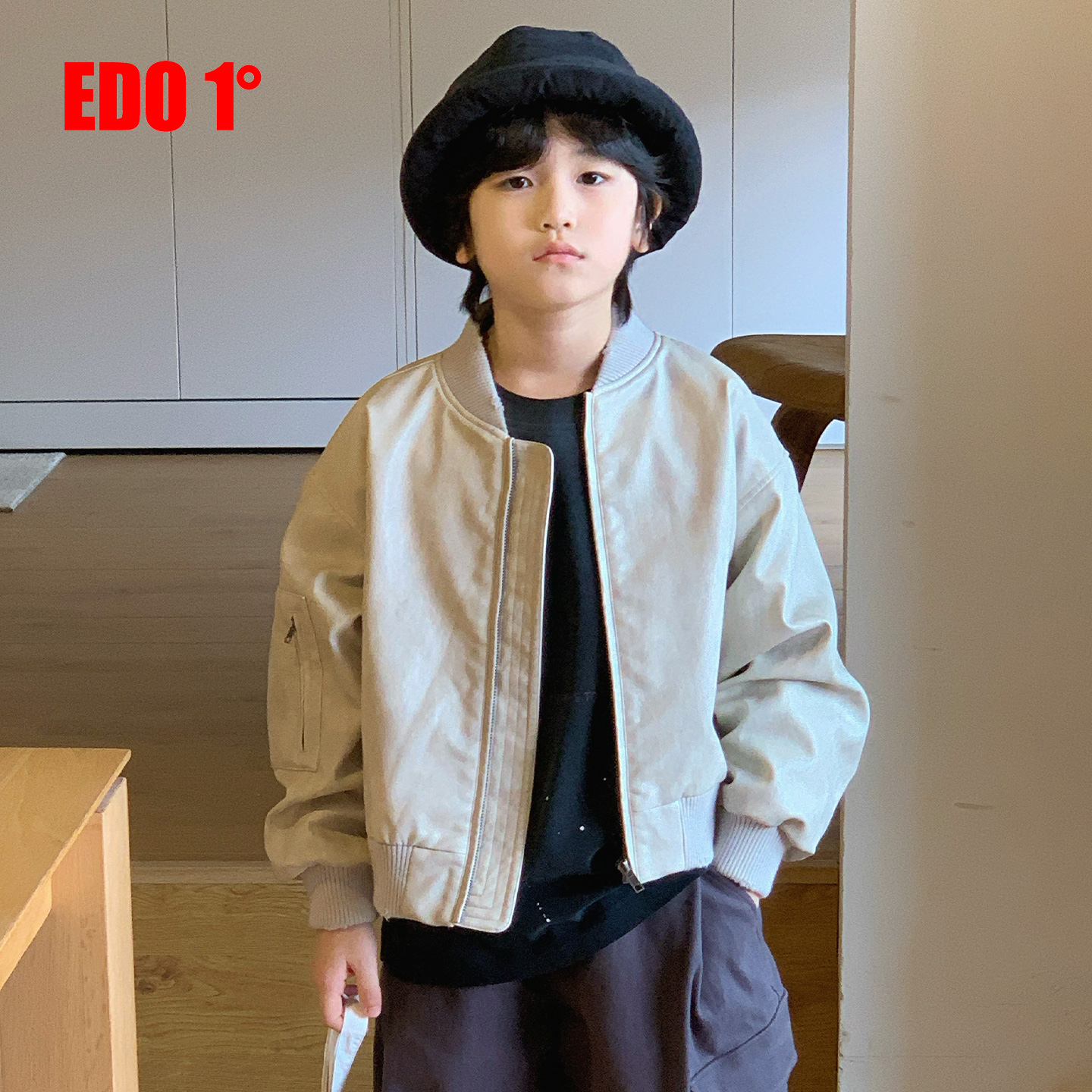 edo1一度童装秋冬酷飒皮衣外套