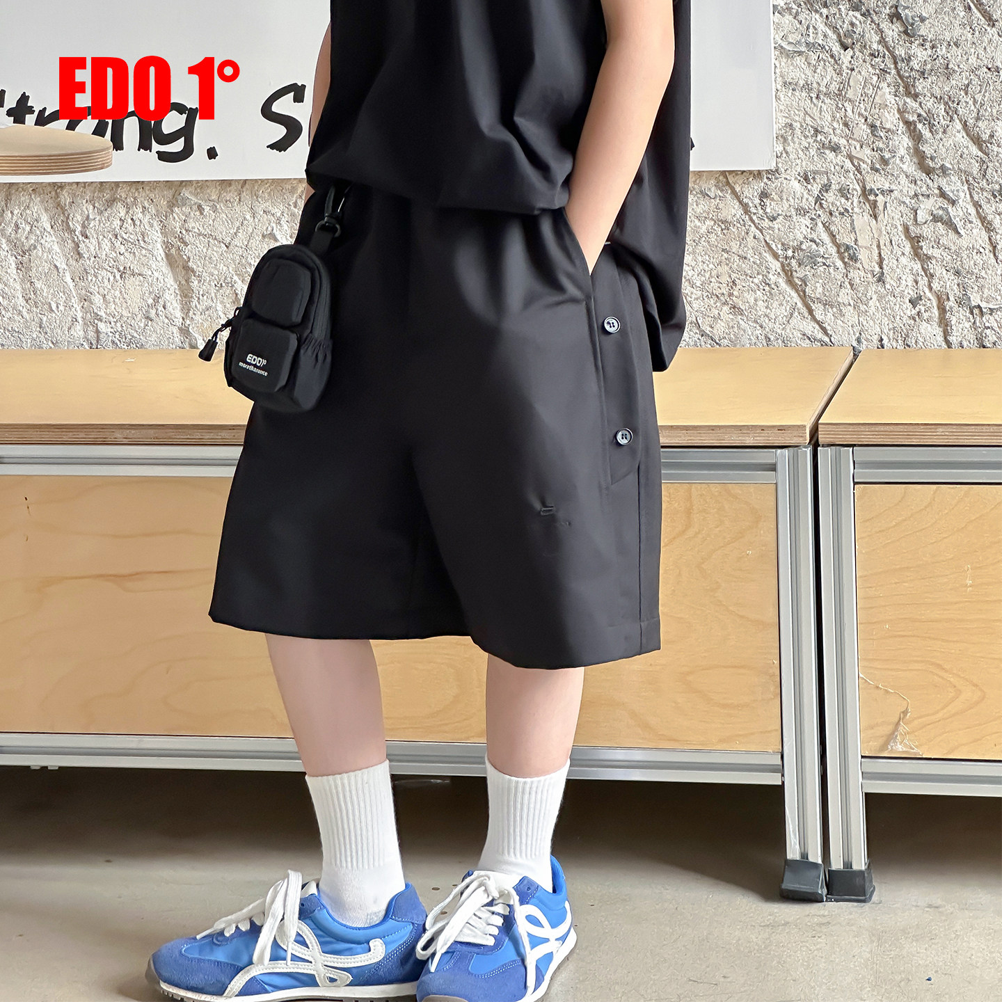 edo一度26夏男女童阔腿直筒短裤