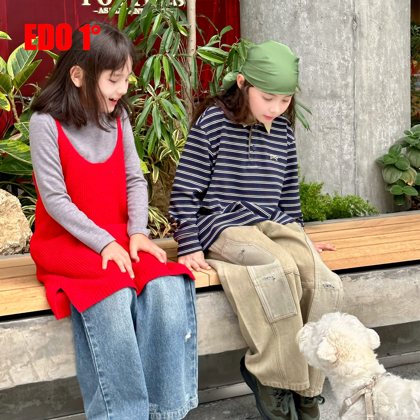 edo1一度童装冬季翻领条纹POLO衫