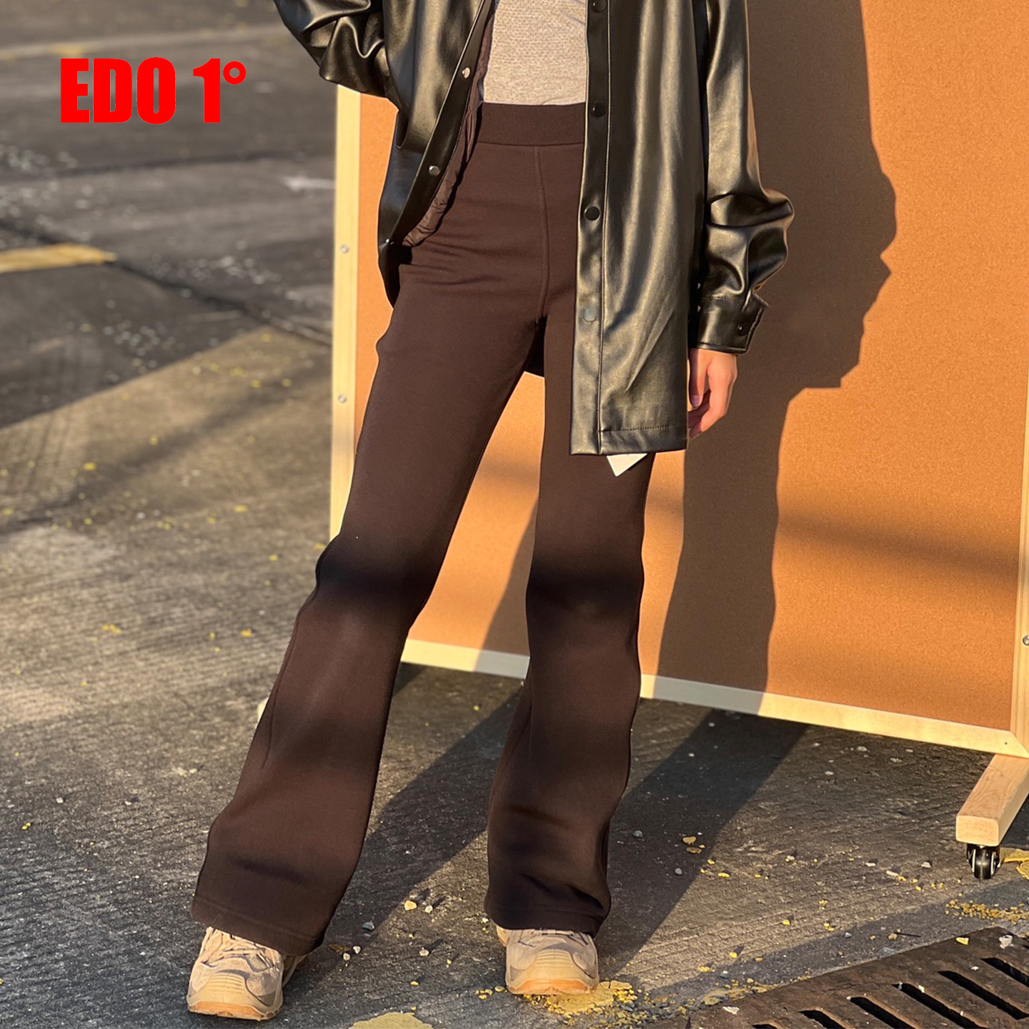 edo一度长裤加绒保暖喇叭裤