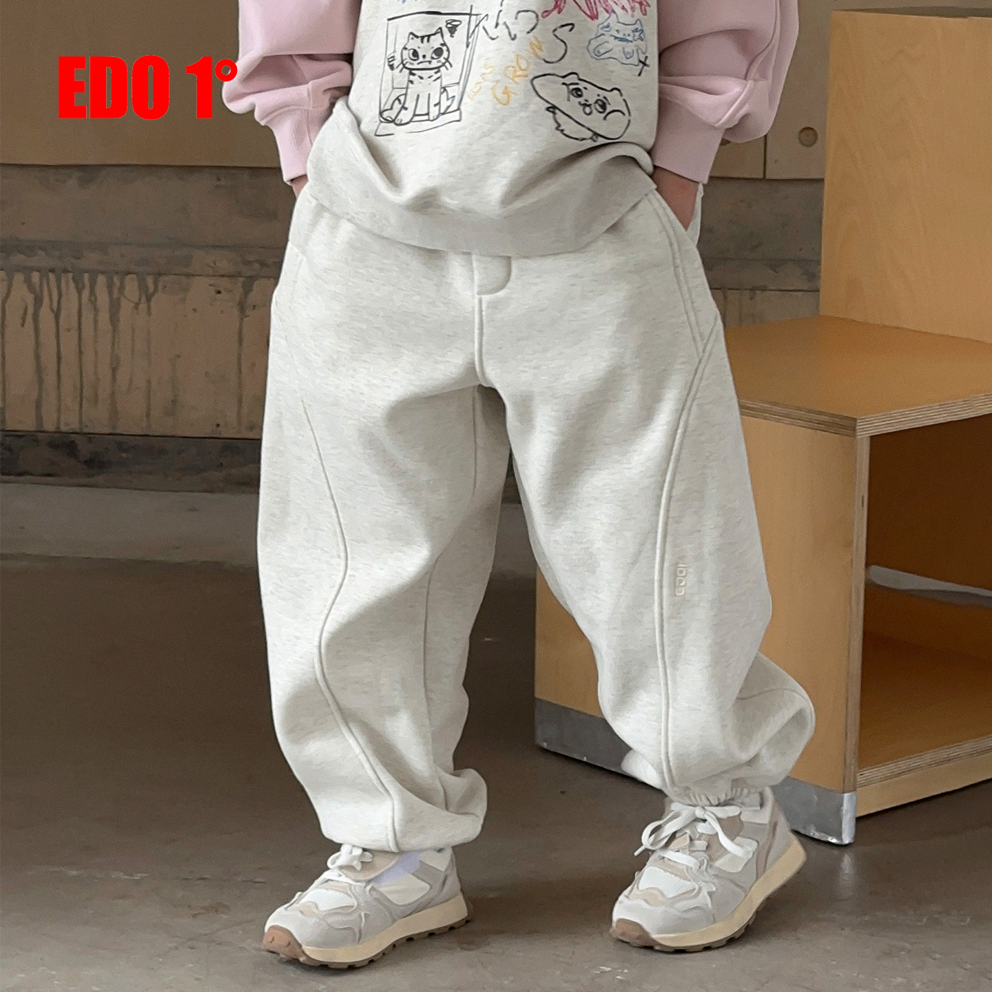 edo童装时尚加绒长裤运动裤