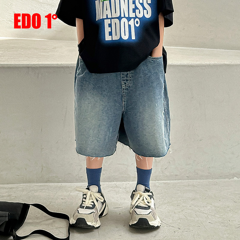 edo童装休闲亲子牛仔中裤五分裤