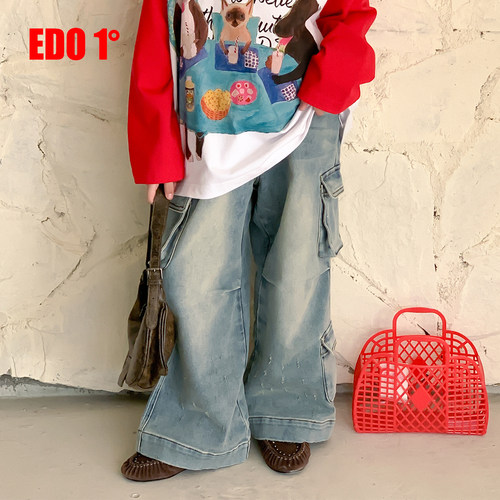 edo一度26秋季儿童多口袋牛仔裤