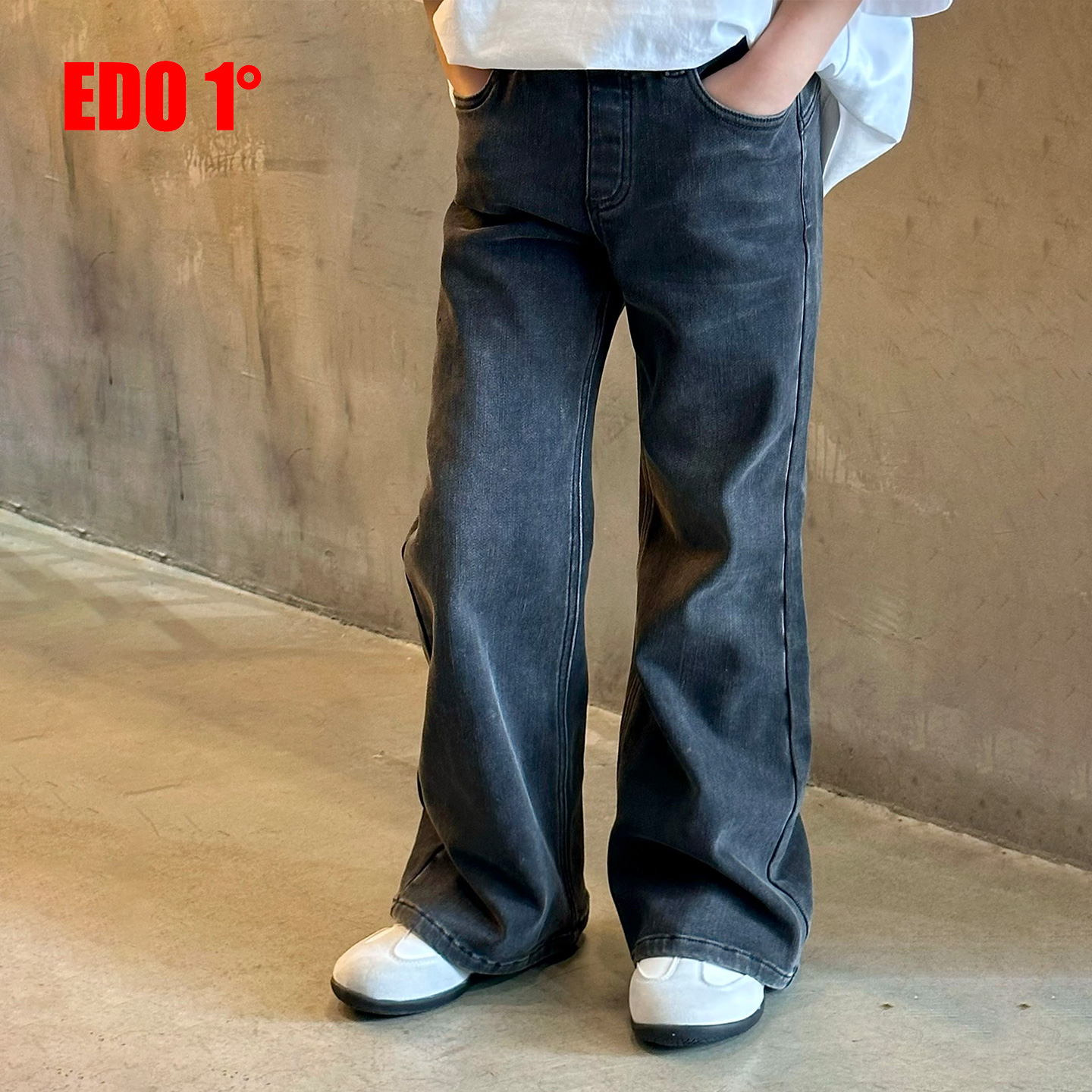 edo1童装25年秋冬百搭水洗牛仔裤