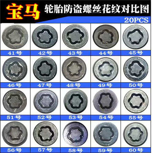 适配宝马X1系X3系X5系X6系2/7系Z4轮胎/轮毂防盗螺丝钥匙套筒拆卸