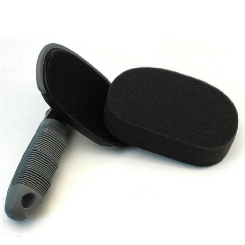 弧形汽车轮胎上蜡海绵刷洗车轮胎刷汽车美容清洁工具上光替换海绵