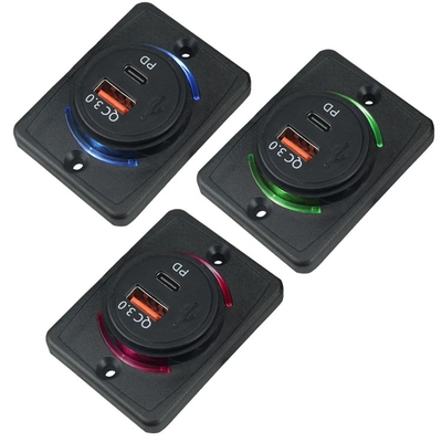 汽车改装加装车载充电器usb后排快速充电口12v-24v通用型房车客车