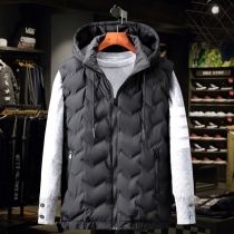 Mùa thu và mùa đông cộng với phân bón XL áo vest cotton dày cho nam thêm lớn xuống chất béo cotton phong cách thời trang nam trẻ trung