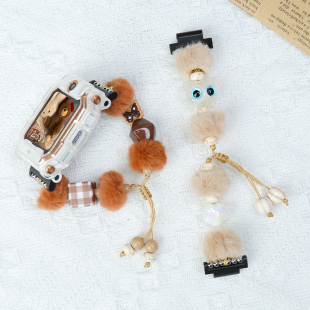 Z6A Z6S配件Q1A通用D2腕带Z5 毛绒冬款 Z3保护壳新品 Z8A套Z1Z2 diy手链适用小天才电话手表表带Z10