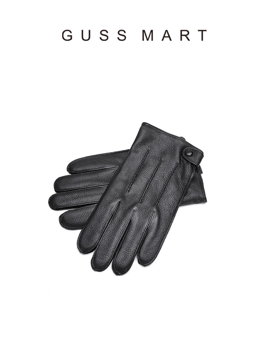 GUSS MART IMPORTED NEW ZEALAND BUCKSKIN LEATHER GLOVES MENS RIDING MOTORCYCLE PLUS