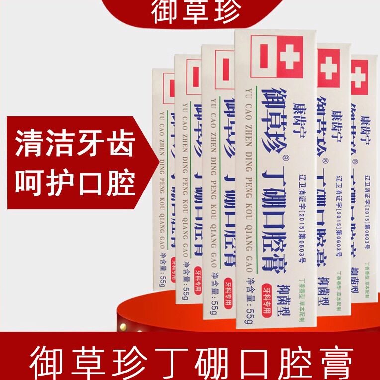 康中医御草珍丁硼口腔膏10支牙周护理清新口气清洁口腔家庭囤货装