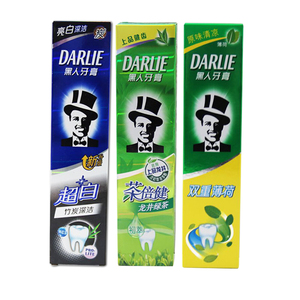 好来黑人牙膏2支 茶倍健绿茶家庭装牙齿祛黑黄亮白清新口气异味臭