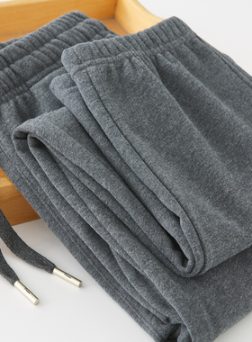 深灰色卫裤女秋冬季加绒加厚束口宽松束脚哈伦长裤休闲运动裤女款