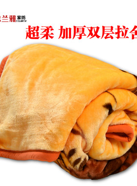 卡通婚庆学生宿舍双层夹棉毛毯
