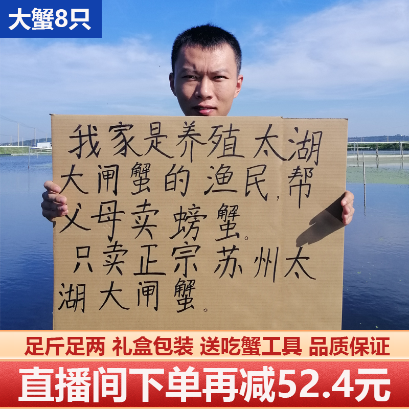 太湖大闸蟹新鲜螃蟹鲜活黄满膏肥