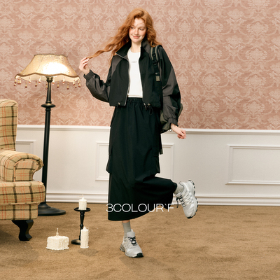 三彩独醒2025冬季新款工装半身裙高腰直筒裙H型长裙简约甜酷F