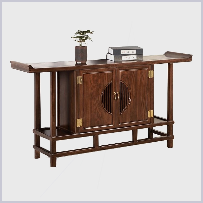 新中式玄关柜实木隔断玄关桌客厅装饰条几靠墙案台端景台中式供桌