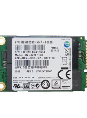 全新原装PM851三星512G迷你SSD固态笔记本台式机硬盘MSATA3.0接口