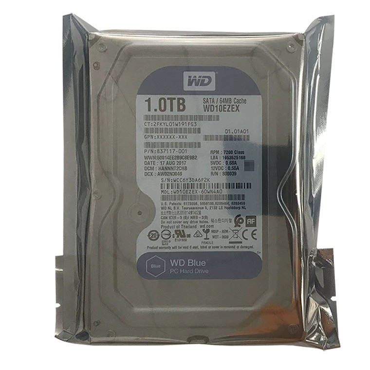 全新WD西部数据3.5寸1T台式机硬盘SATA蓝盘7200转监控WD10EZEX