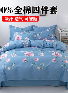 南通家纺2025新款纯棉四件套100全棉四季通用220x240被套2.2x2.4m