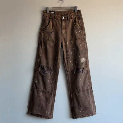 双膝伐木裤310克珠帆布牛仔裤男