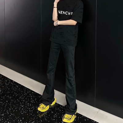 天丝棉微喇拖地版型休闲裤西裤子