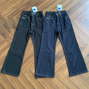 手缝针13.5盎司原牛646微喇版型牛仔裤A字直筒牛仔裤单品Denim字