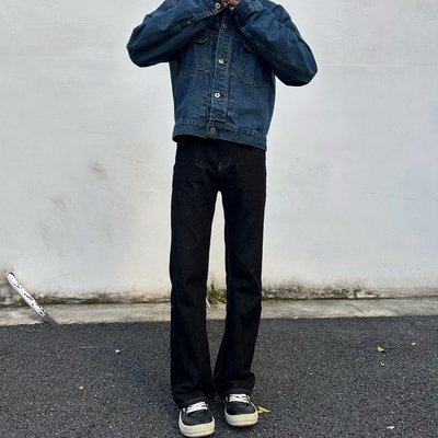 美式通勤517原牛黑微喇牛仔裤潮