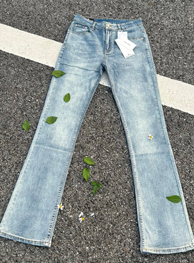 cleanfit自主vintage517风牛仔裤水洗蓝微喇修身显瘦水洗长裤子男