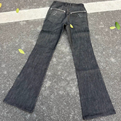 子男 立体裁剪通勤神裤 美式 原牛13盎司窄幅脱浆百搭刺绣微喇牛仔裤