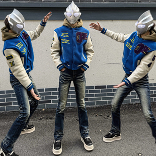 美式高街517破洞cleanfit微喇猫须蓝牛显瘦高修身百搭男士牛仔裤