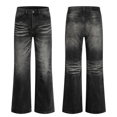 做旧微喇叭646显瘦显高牛仔裤